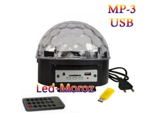 Диско шар светодиодная цветомузыка Led Magic Ball с MP3 с пультом и USB флешкой