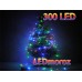 Цветная светодиодная гирлянда 10 метров 300 LED Прозрачный кабель