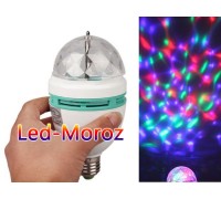 Вращающаяся диско лампа светомузыка LED Full Rotating Lamp без переходника
