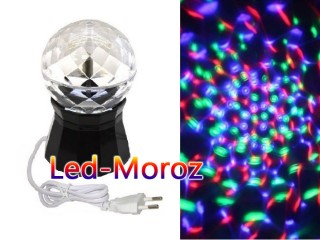 Цветной светильник диско лампа Led Full color rotating lamp мини светомузыка для дома