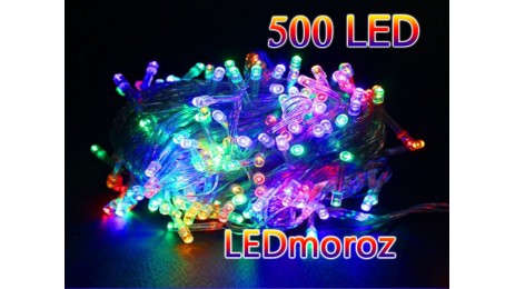 Цветная светодиодная гирлянда нить на елку 500 LED 25 метров