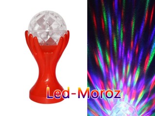 Светильник мини цветомузыка LED Full color rotating lamp диско лампа Красный корпус
