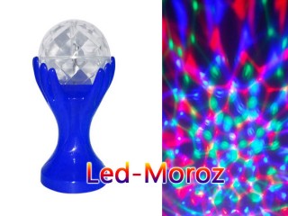 Цветной светильник LED Full color rotating lamp мини цветомузыка Синий корпус