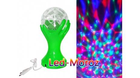 Светильник мини цветомузыка диско лампа с проводом Зеленый корпус