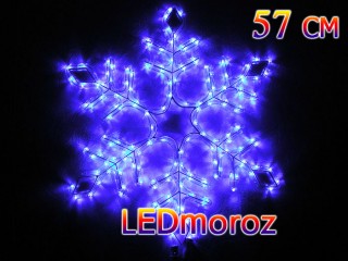 Синяя светодиодная LED Снежинка 57 см из дюралайта Winner Light
