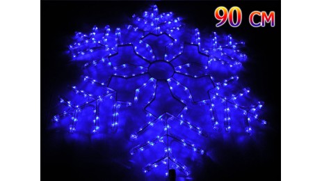 Синяя светодиодная LED Снежинка 90 см Дюралайт