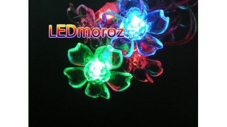 Светодиодная гирлянда нить Цветы Лютики 3-x цветные