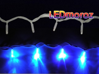 Синяя уличная гирлянда 100 LED 10 метров Белый провод 3 мм